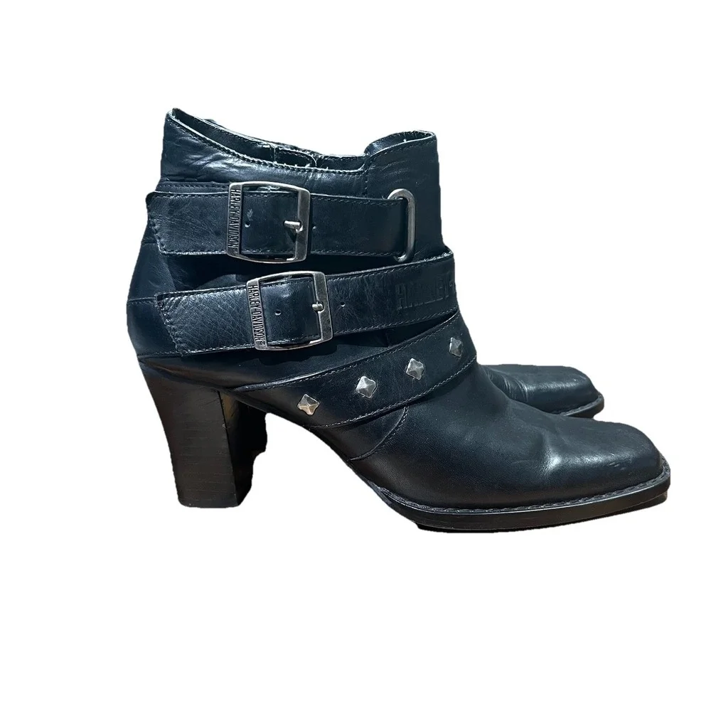 Harley-Davidson Bridgit Shootie Black 4-Inch Boots Inside Zipper D84507 Size 7 - Picture 1 of 13